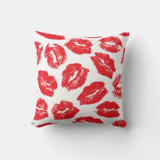 Almofada Imprint Kiss Red Lábios: Vintage sem costura