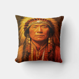 Almofada In Full Dress a Native American Indian Chief on a 