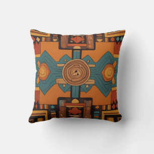 Almofada Inca Cross Patternos Red and Yellows