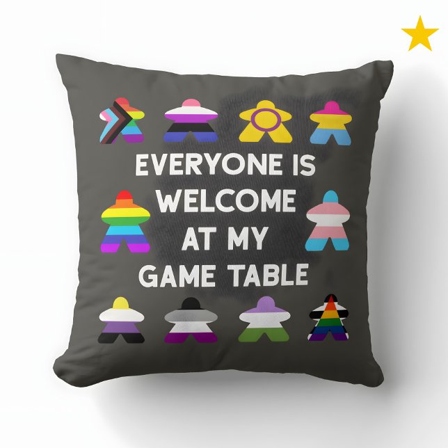 Almofada Inclusive Board Game LGBTQ Pride Flag Meeples  (Criador carregado)