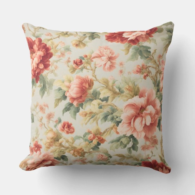 Almofada Incríveis Flores, Folhas. Pintura (Frente)