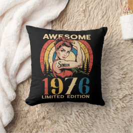 Almofada Incrível Desde 1976 50º Aniversário Feminino Retro