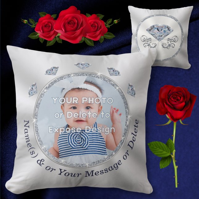 Almofada Incrível, Diamante, Travesseiro Personalizado com  (10 year wedding anniversary gifs for her. Choose the COTTON for 2 year anniversary gift for wife.)