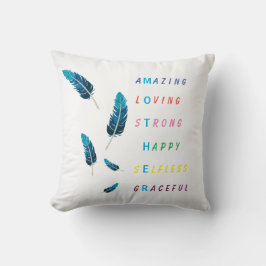 Almofada Incrível E Forte E Feliz Penas Mãe