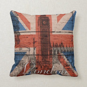 Almofada Incrível e legal moda, madeira velha grunge U.k.