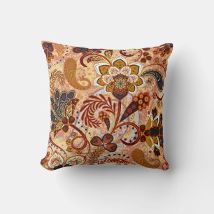 Almofada Indian Paisley: Floral Vintage Brown