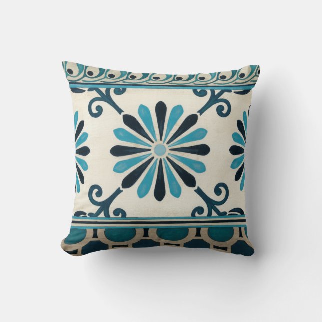 Almofada Indigo Frieze II não embelezado (Frente)