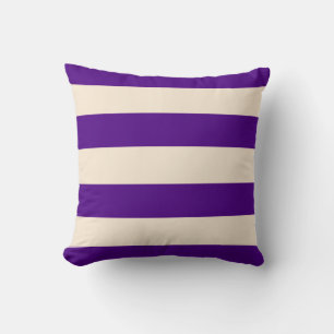 Almofada Indigo Roxo e Bandas Brancas Antigas