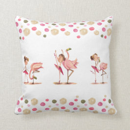 Almofada infantil menina bailarina e o flamingo