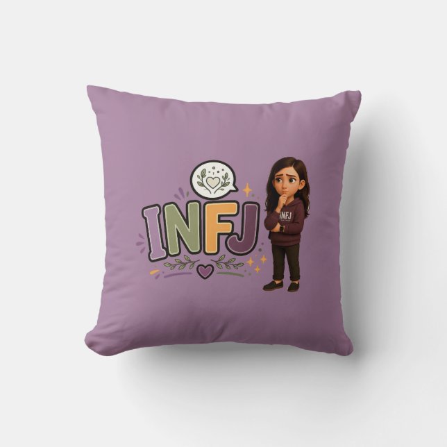 Almofada INFJ — A Guardiã das Ideias (Frente)