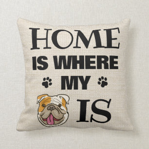 Almofada Inglês Buldog Home Onde Meu Cachorro É Cartoon F