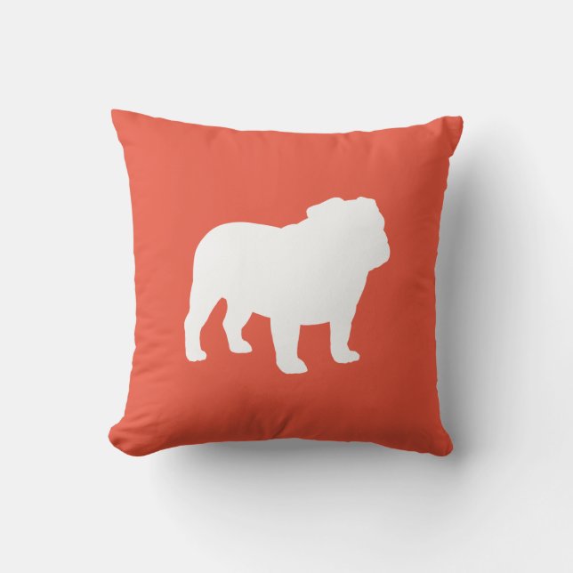 Almofada Inglês Bulldog Silhouette Cute Dog Lover (Frente)