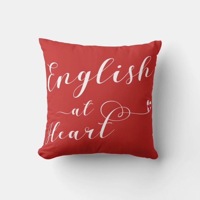 Almofada Inglês em Coração - Cushion, Inglaterra (Frente)
