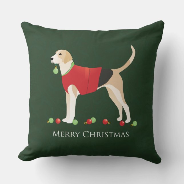Almofada Inglês Foxhound Christmas (Frente)