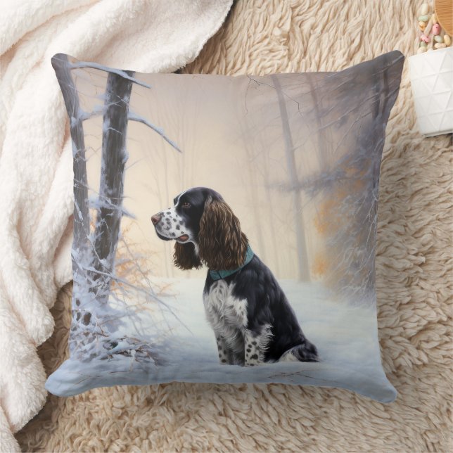 Almofada Inglês Springer Spaniel Deixe-o nevar Natal (Cobertor)