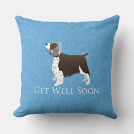 Almofada Inglês Springer Spaniel fica bem em breve