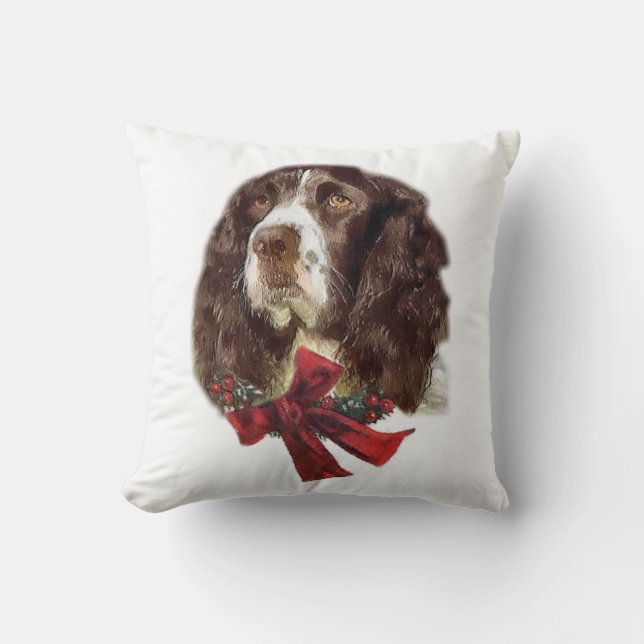 Almofada Inglês Springer Spaniel Natal (Frente)