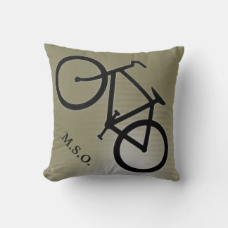 Almofada iniciais monograma personalizadas em placa de bici