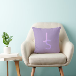 Almofada Iniciais Sobrepostas Modernas Monogramadas | Roxo