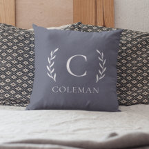 Inicial Monograma Azul Rústico Nome para Ambientes