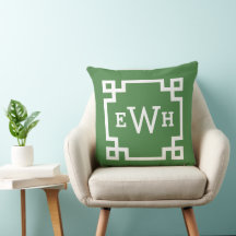 Inicial Monograma Chave Grega Verde Ousada