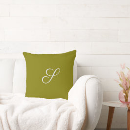 Almofada Inicial monograma minimalista verde sálvia