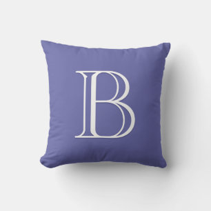 Almofada Inicial Monogramada Personalizada em Azul Vinca