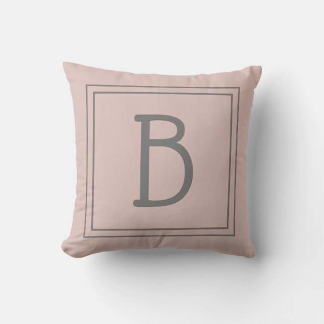 Almofada Inicial Monogramática Personalizada Tendência Chic (Frente)