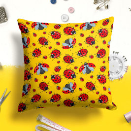 Almofada Inseto de Ladybug vermelho amarelo | TRAVESSEIRO D