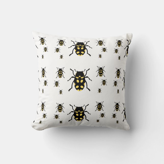 Almofada Insetos de besouro em branco (Frente)