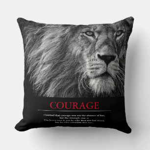Almofada Inspiração Motivacional Lion de Coragem