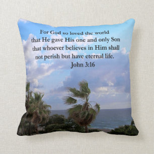 ALMOFADA INSPIRANDO JOHN 3:16 FOTO