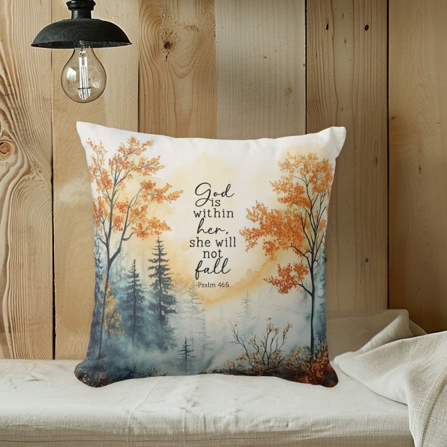 Almofada Inspirational Bible Verse Psalm 46:5 Autumn Pillow (Criador carregado)