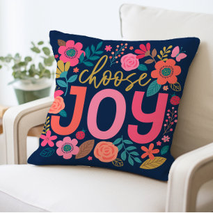 Almofada Inspirational Choose Joy Floral Travesseiro, Motiv