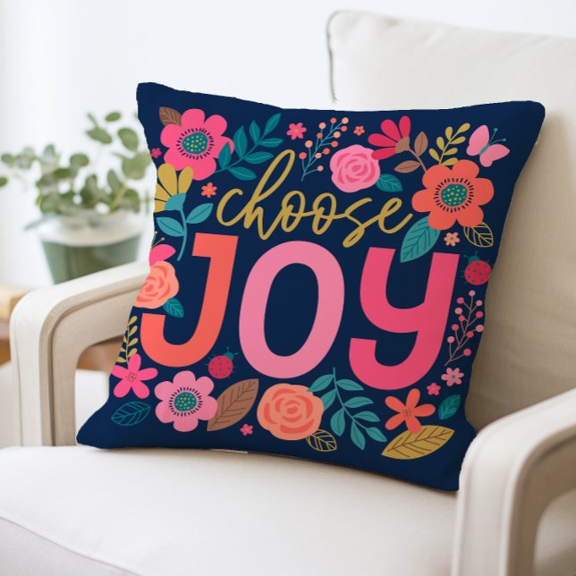 Almofada Inspirational Choose Joy Floral Travesseiro, Motiv (Criador carregado)