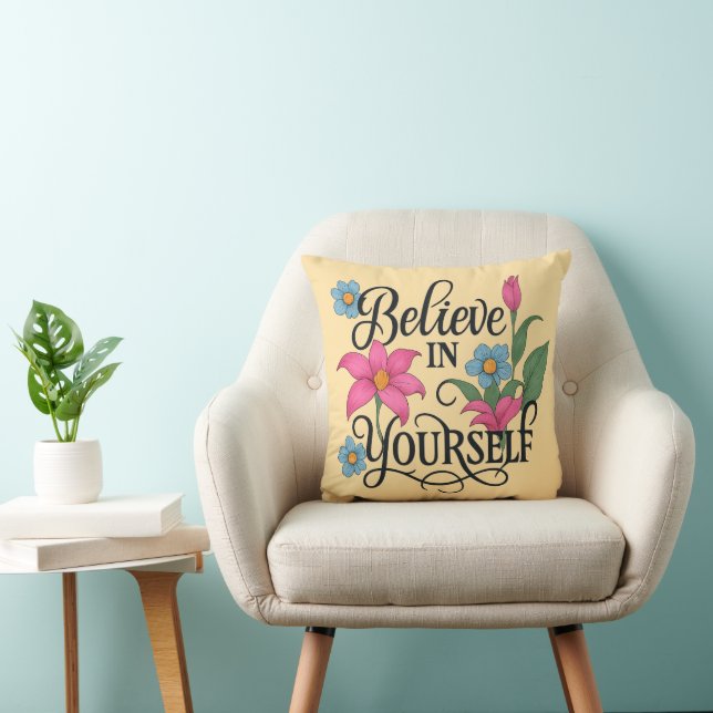 Almofada Inspirational Floral Throw Pillow (16" x 16") (Cadeira)