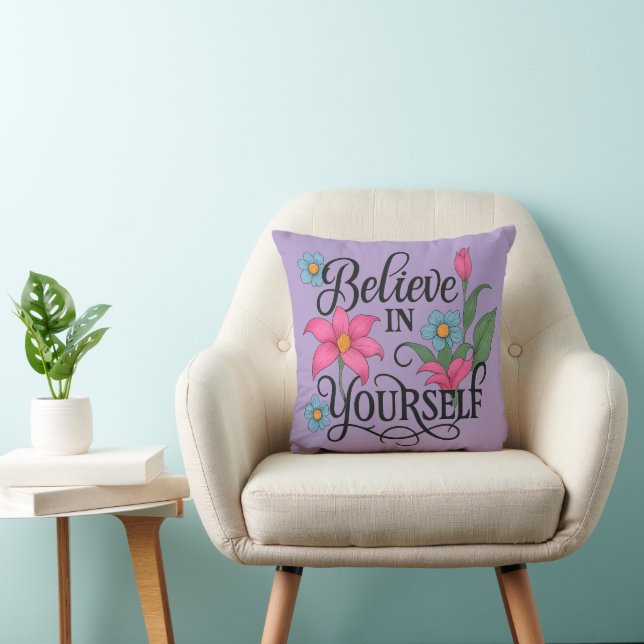 Almofada Inspirational Floral Throw Pillow (16" x 16") (Cadeira)