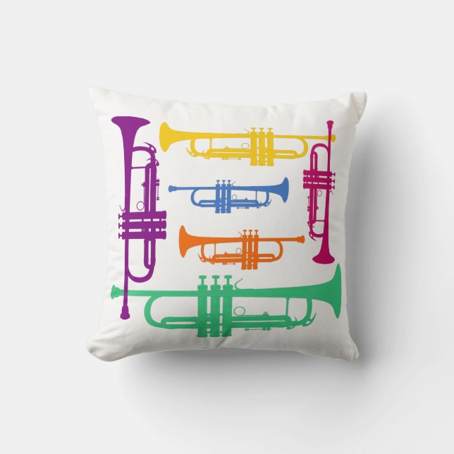 Almofada Instrumento Musical Multicolor Trumpet Brass (Frente)