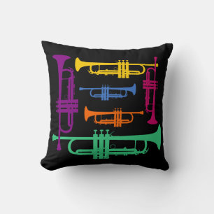 Almofada Instrumento Musical Multicolor Trumpet Brass