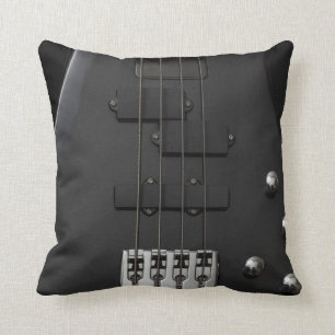 Almofada Instrumento preto de baixo de guitarra