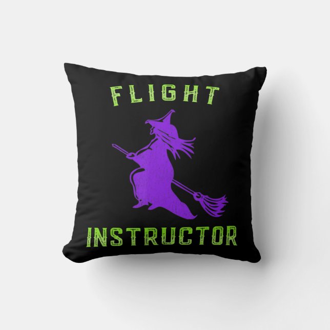 Almofada Instrutora de Voo Bruxa Halloween  (Frente)