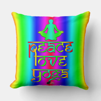 Almofada Intenções de Paz Amor Yoga Arco-íris