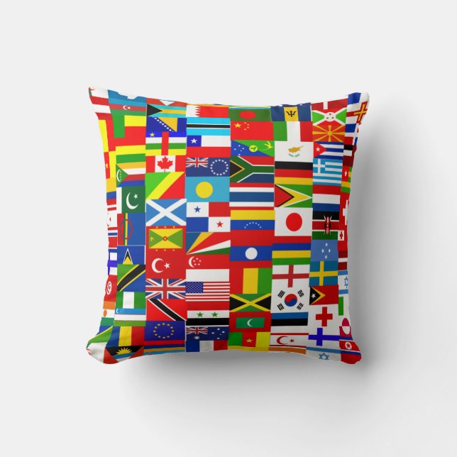 Almofada International World Wide Flag Collage (Frente)