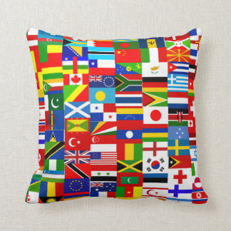 Almofada International World Wide Flag Collage
