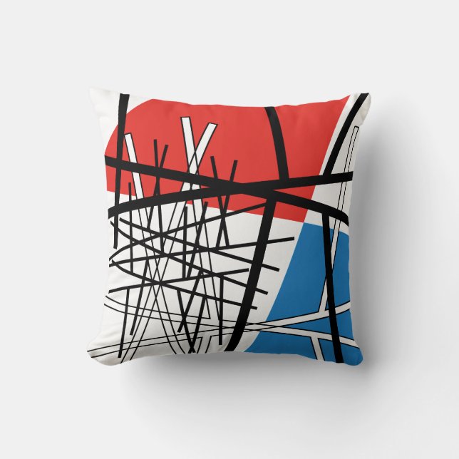 Almofada Interseção de Linhas e Planes - Abstrato (Frente)