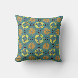 Almofada Intricate floral and geometric pattern with orange