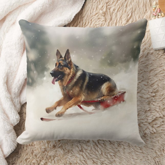 Almofada Inverno de german shepherd Natal (Cobertor)