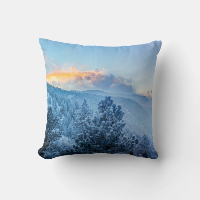 Almofada Inverno No Travesseiro decorativo De Montanha (Frente)