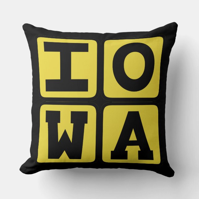 Almofada IOWA Estado Iowan Hawkeye Des Moines Cedar Rapids (Frente)