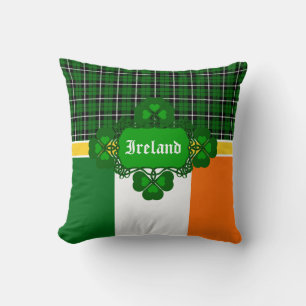 Almofada Ireland National Tartan, flag, celta shamrock